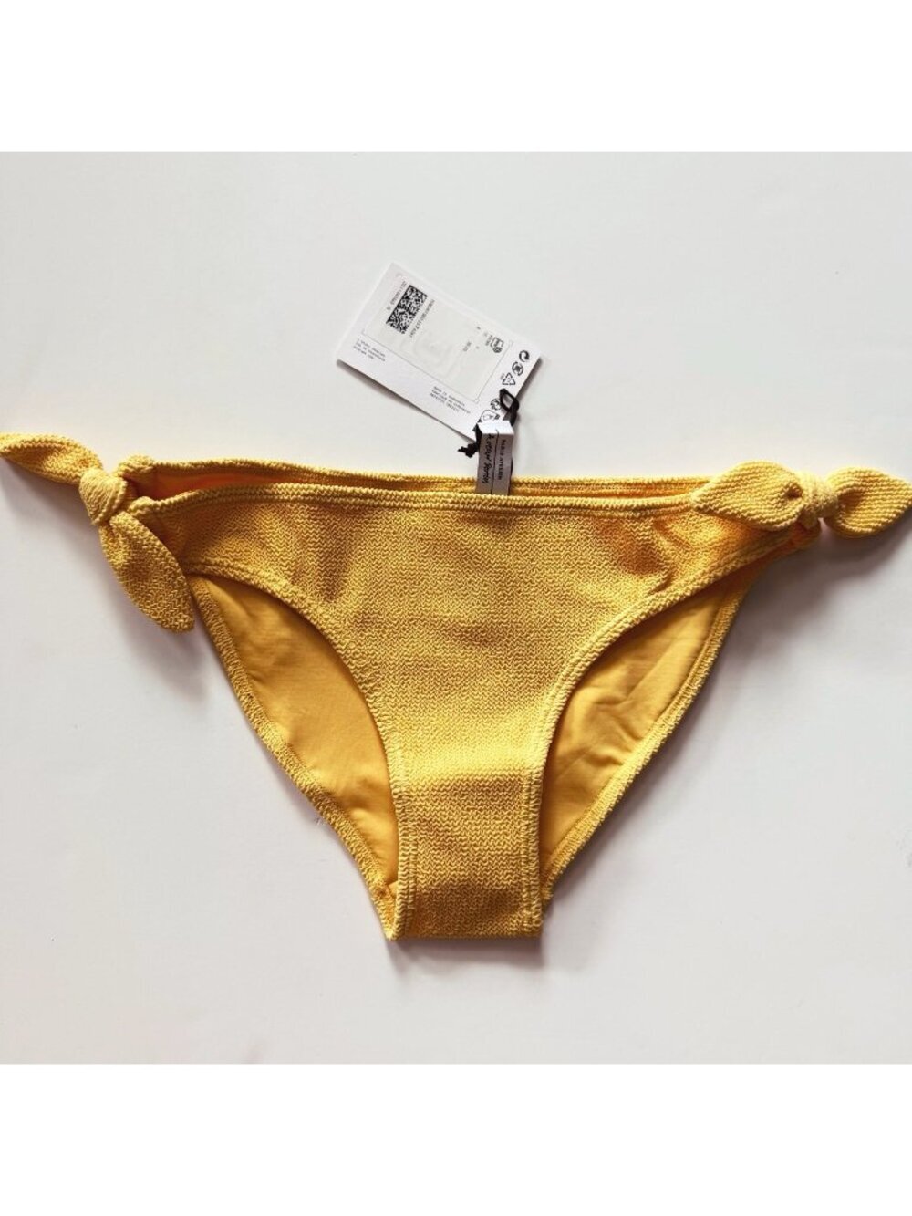 3 for $20 & Other Stories yellow textured side-tie bikini bottom size 0 zero